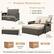 Product Dimensions:
- Loveseat: 24" x 24" x 24"
- Ottoman: 43.5" x 14" x 31"/40"/45.5"
Weight Capacity:
- Loveseat: 800 lbs
- Ottoman: 800 lbs
Box 1:
- Screw bag is in box 1
Box 2:
- The whole patio set will be delivered in 2 packages so the arriving time may vary.