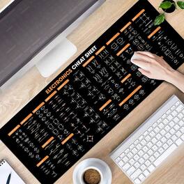 Designfullprint - Electronics Circuit Symbols Cheat Sheet Mouse Pad, Large Desk Mat for Students & Engineers NNA - Multicolor