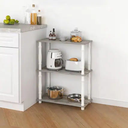 Front. HOMLUX - 3-Tier 29.5" Corner Shelf Open Shelves for Display for Living Room and Office Organization Sonoma Oak - Sonoma Oak.