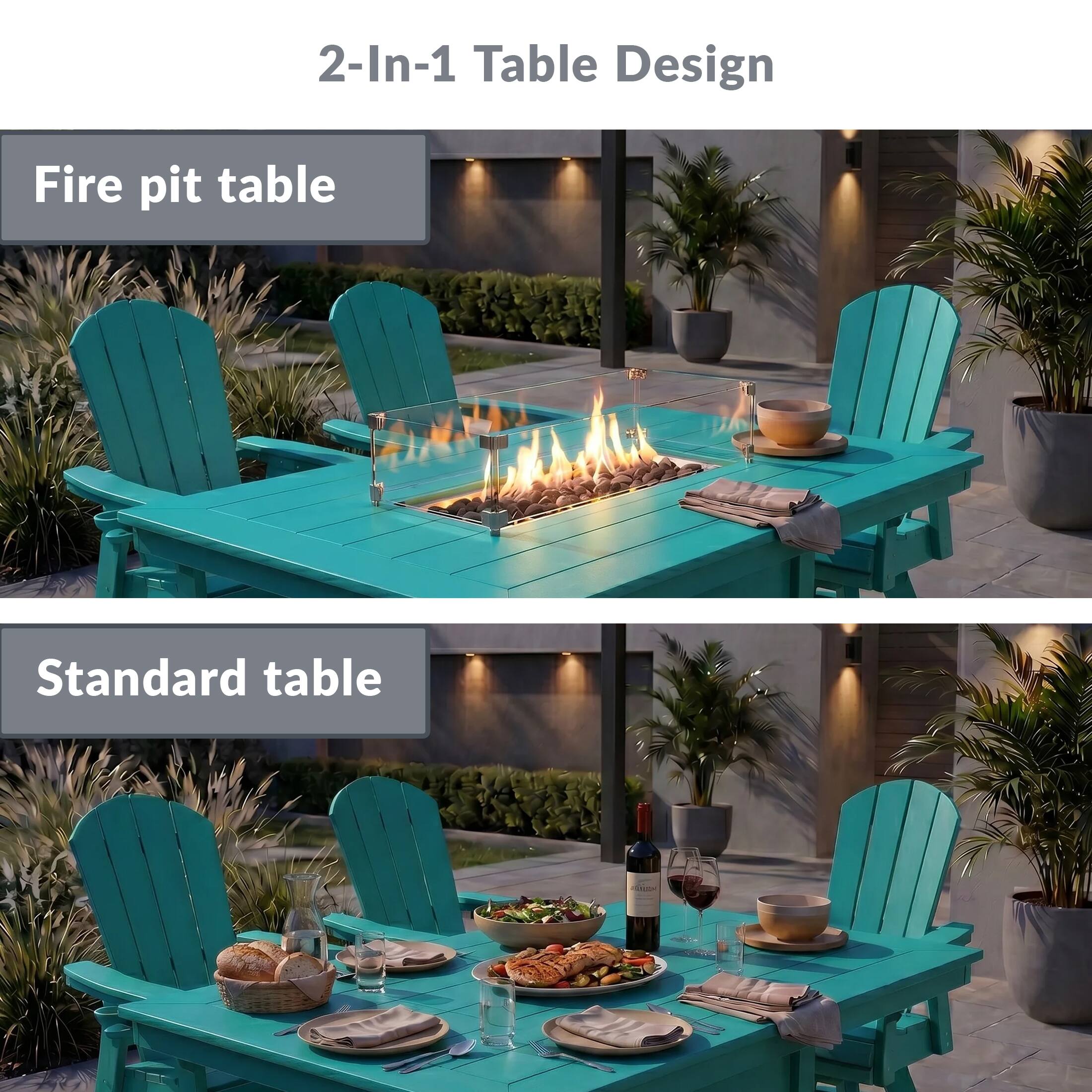 2-In-1 Table Design

Fire pit table

Standard table