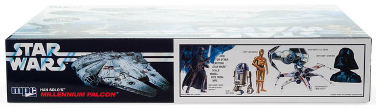 STAR WARS HAN SOLO'S" MPC MILLENNIUM FALCON LOOK FOR OTHER EXCITING STAR WARS SCALE MODEL KITS FROM MPC