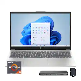HP - 17.3" FHD Laptop,AMD Ryzen 5 7520U,8GB LPDDR5,1TB SSD+160GB Dock Set,AMD Radeon Graphics,Wi-Fi 6,Win 11 - Silver