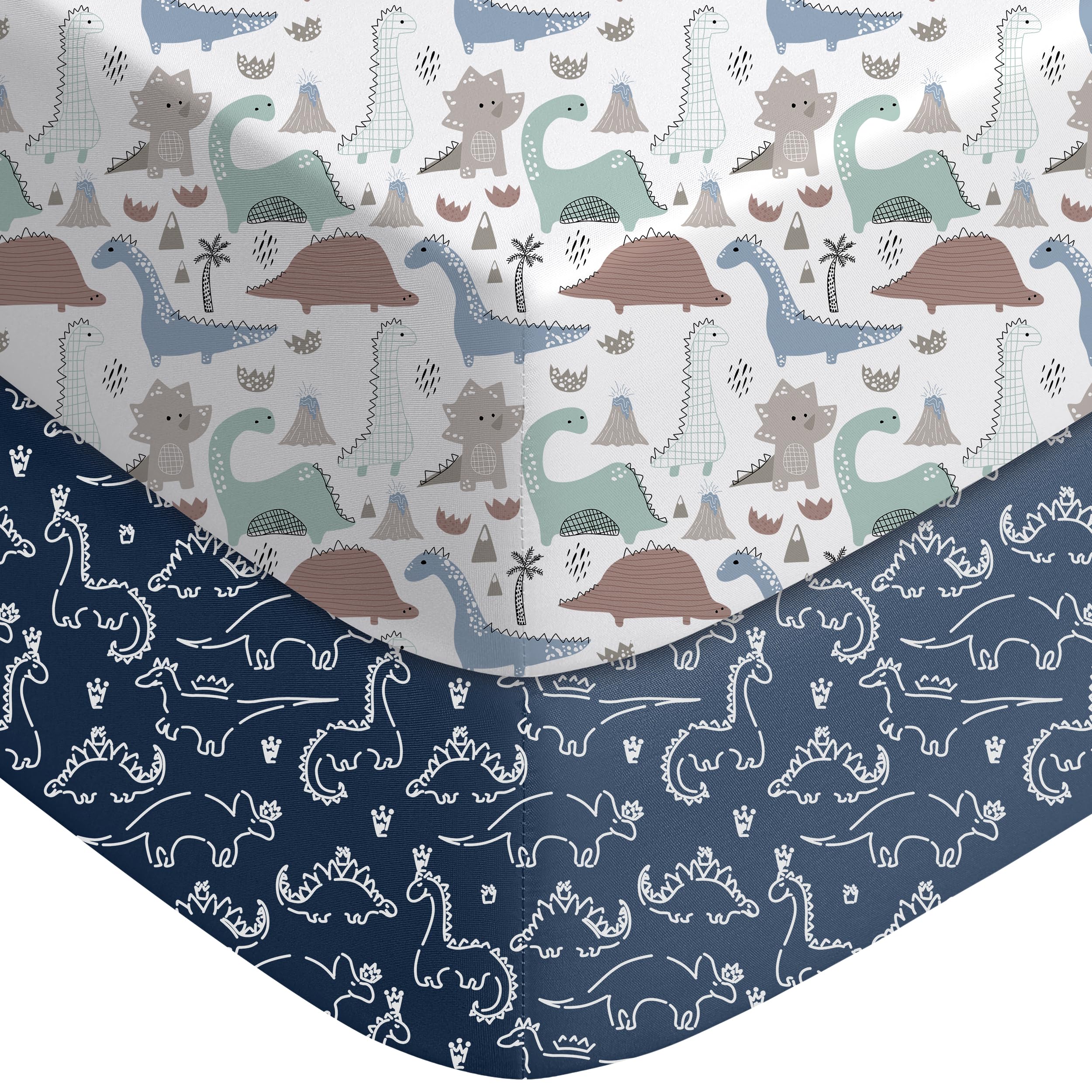 Dark Blue Dinosaurs Crib sheets