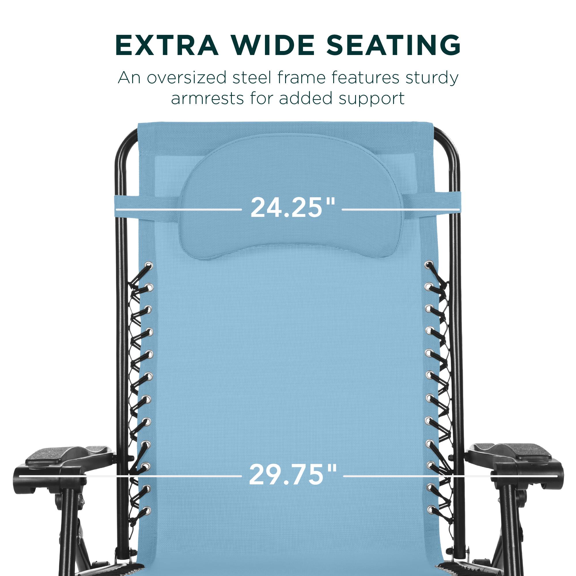 EXTRA WIDE SEATING

An oversized steel frame features sturdy armrests for added support

24.25" 29.75"