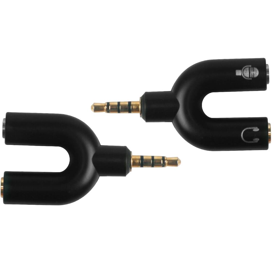 Front. Sanoxy - 2-Pack 3.5mm Stereo Audio Male To 2 Female Headphone Splitter Cable Adapter (Black).