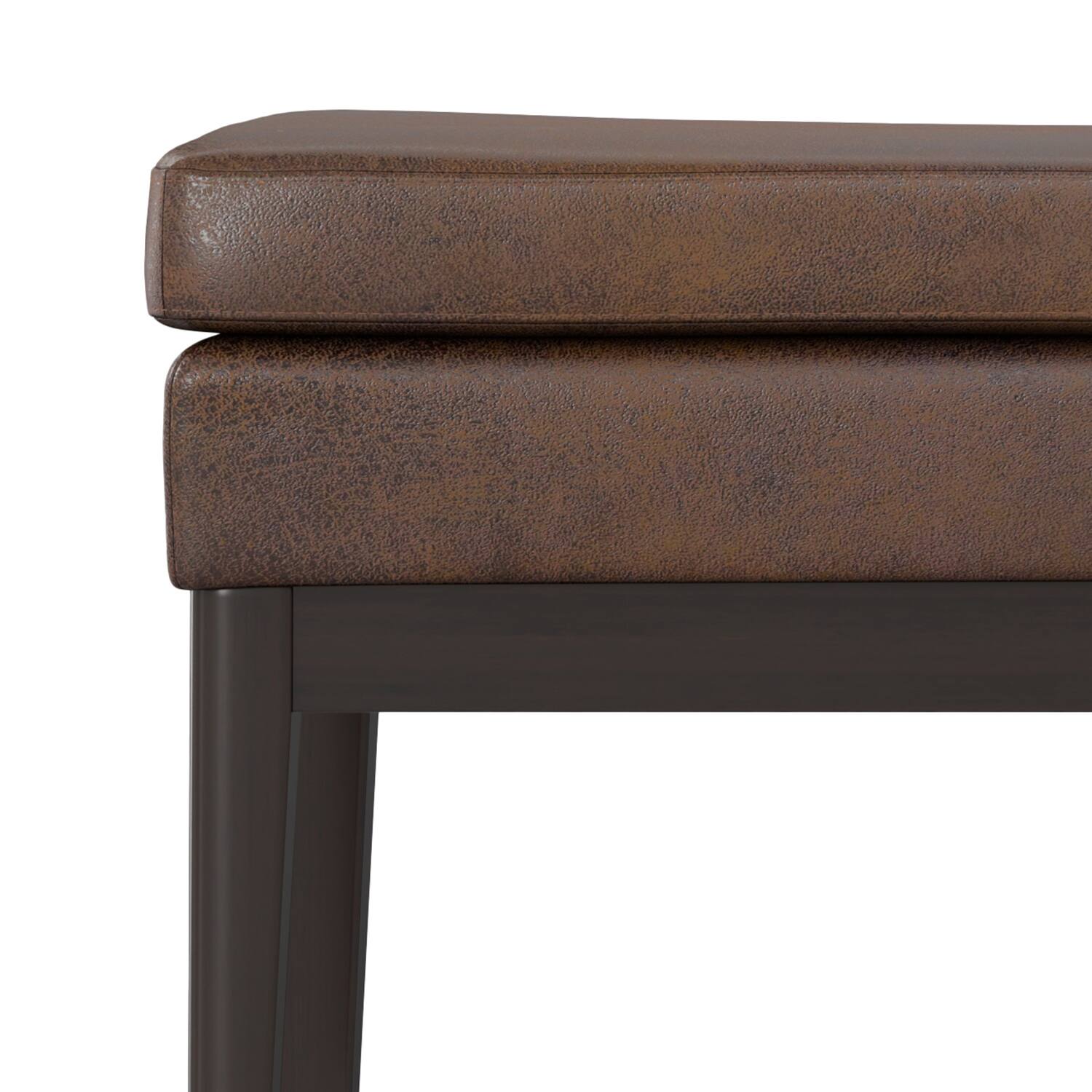 Alt View 5. Simpli Home - Carlson Ottoman Bench in Distressed Chestnut Brown - Distressed Chestnut Brown.
