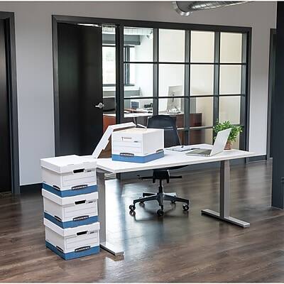 Alt View 5. Bankers Box - Medium-Duty Corrugated File Storage Boxes, Lift-Off Lid, Letter Size/Blue, 20/Carton - White and Blue.