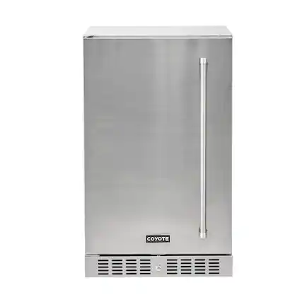 Front. Coyote - Coyote Outdoor Living 21" 4.1 Cu. Ft. Built-in Compact Refrigerator Left Hinge - Stainless Steel.