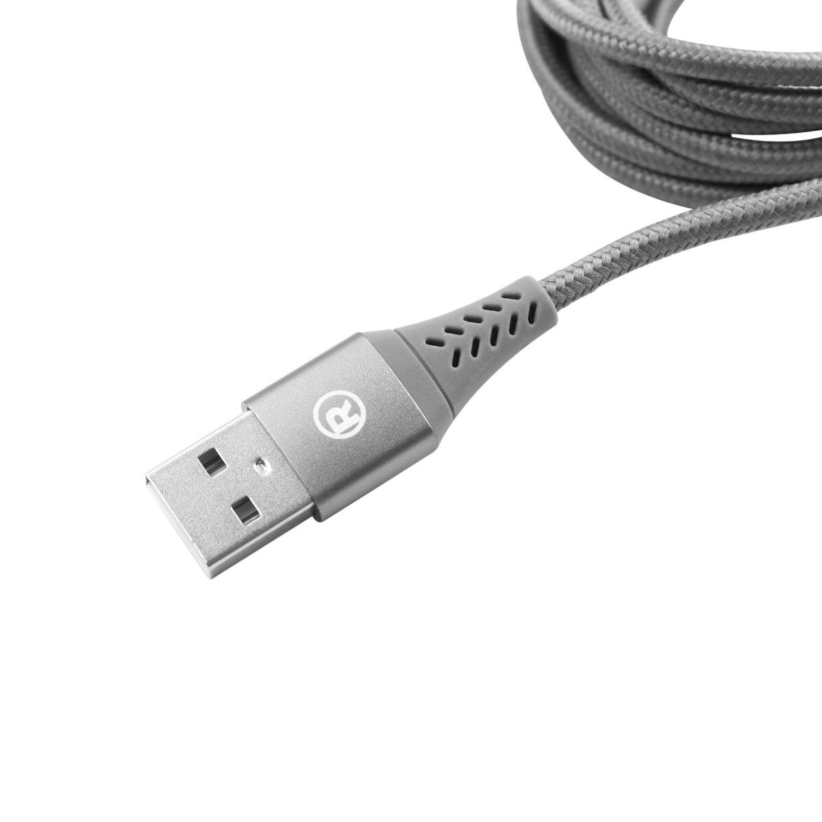 Angle. RadioShack - Charging Cable USB to Lightning – 6 ft - Gray.