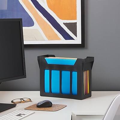 Alt View 6. Staples - Staples File Caddy with File Folders, Open Lid, Letter, Black (10613) - Black.