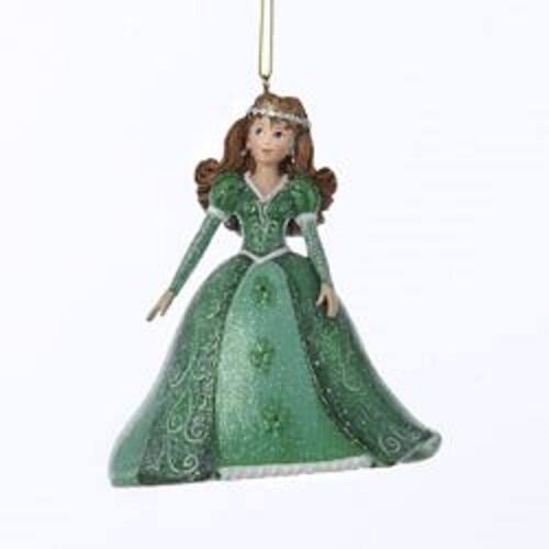 Kurt Adler - Pretty as a Princess Catherine Glittered Christmas Ornament - 4" - Green