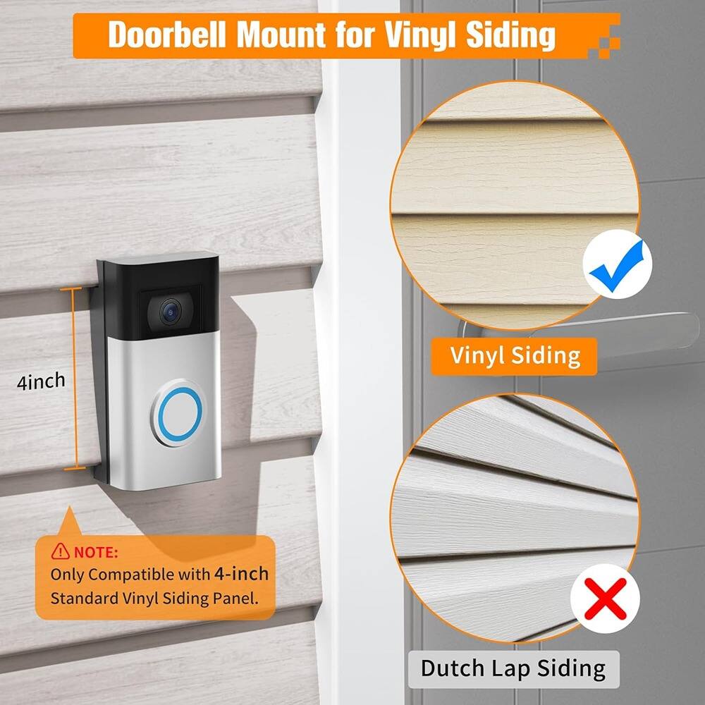 Doorbell Mount for Vinyl Siding

4inch

NOTE: Only Compatible with 4-inch Standard Vinyl Siding Panel.

Vinyl Siding

Dutch Lap Siding