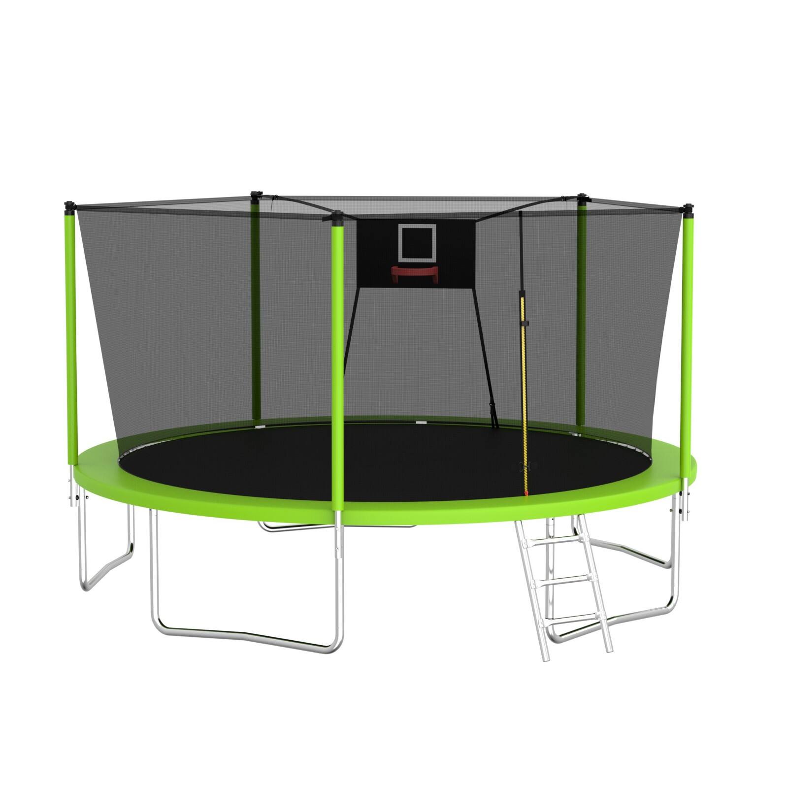Alt View 8. Glintex - 14FT Trampoline with Net, Outdoor Recreational Trampolines for Family - Green.
