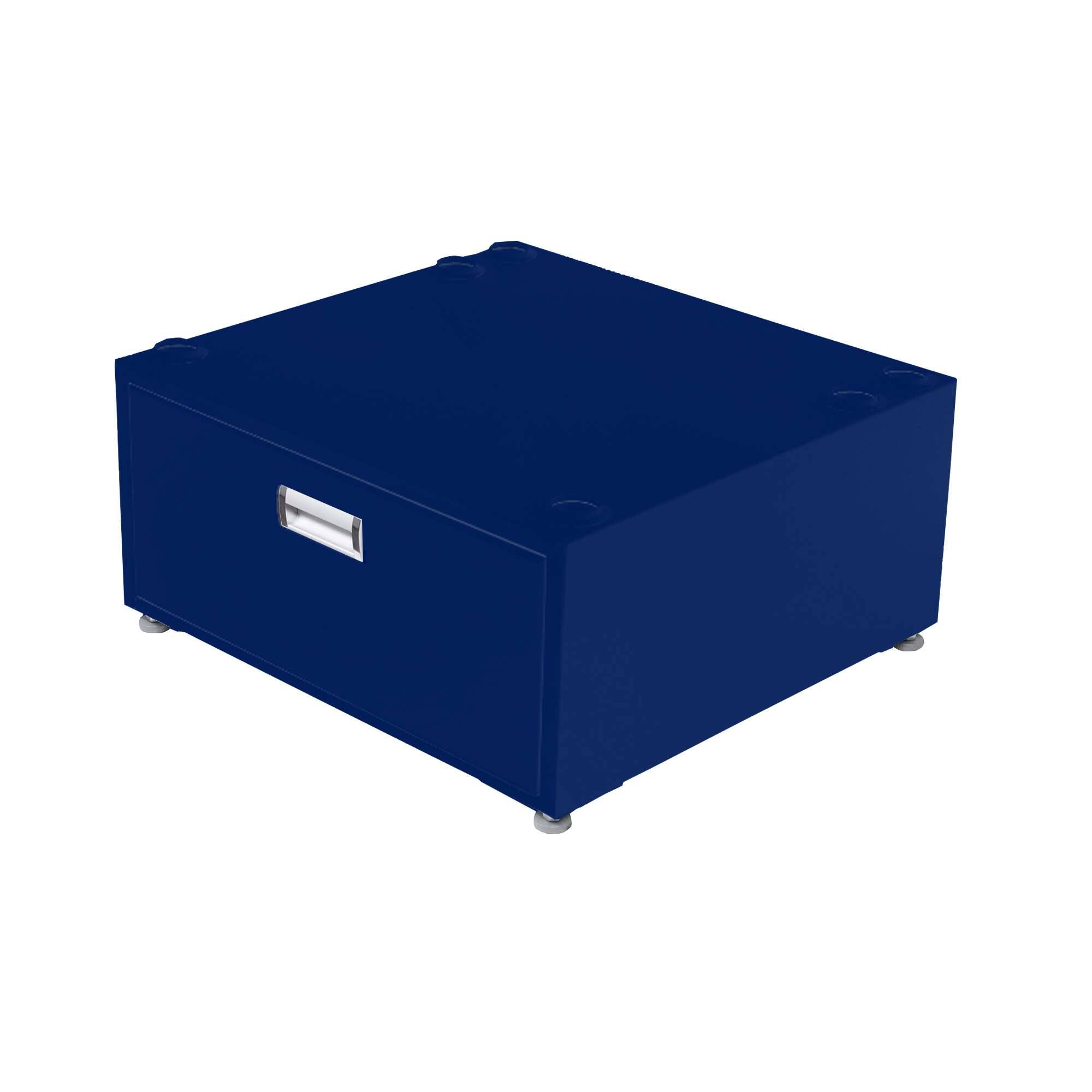 Back. Equator - Equator 24in Laundry Pedestal 11in tall + Rollout Storage Drawer Adjustable feet - Blue.