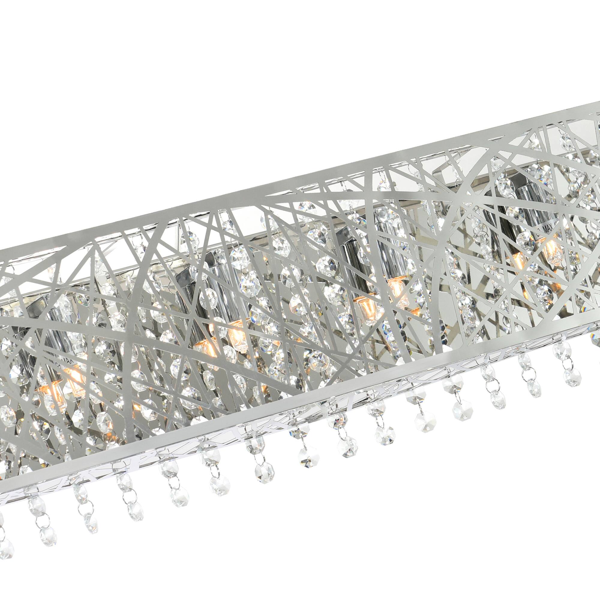 Left. CWI Lighting - Eternity 6 Light Vanity Light With Chrome Finish - Stainless Steel.