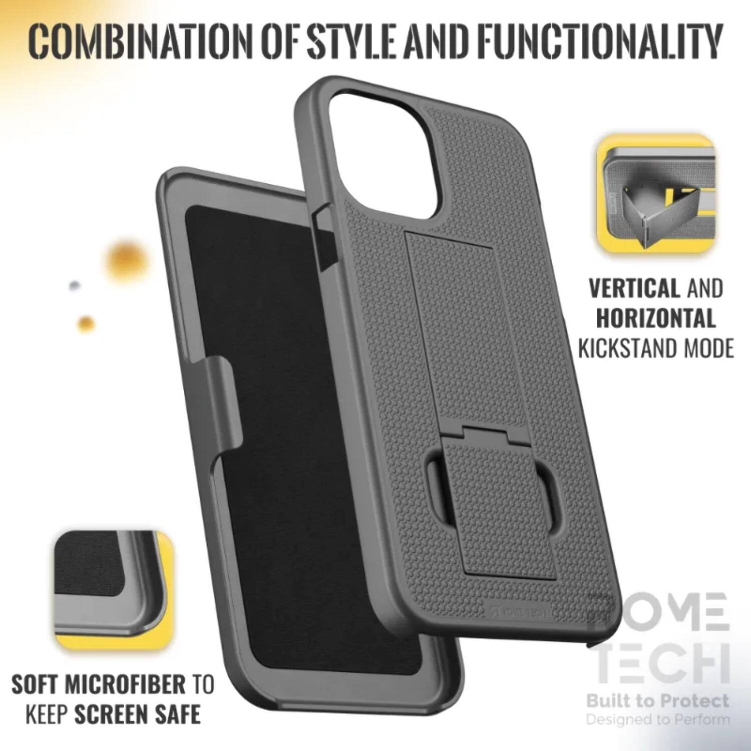 COMBINATION OF STYLE AND FUNCTIONALITY

VERTICAL AND HORIZONTAL KICKSTAND MODE

SOFT MICROFIBER TO KEEP SCREEN SAFE

Built to Protect
Designed to Perform