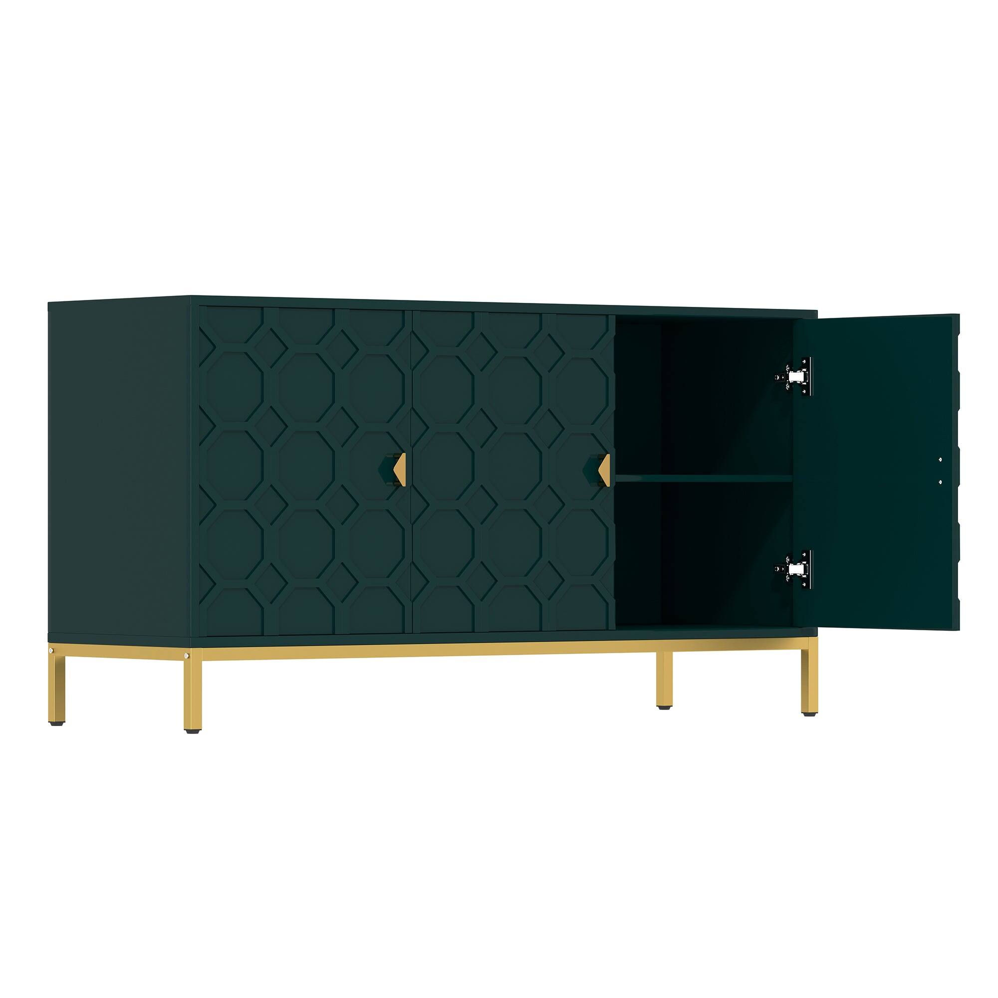 Alt View 9. Boyel Living - Freestanding Storage Cabinet 3-Door Accent Cabinet - Green.