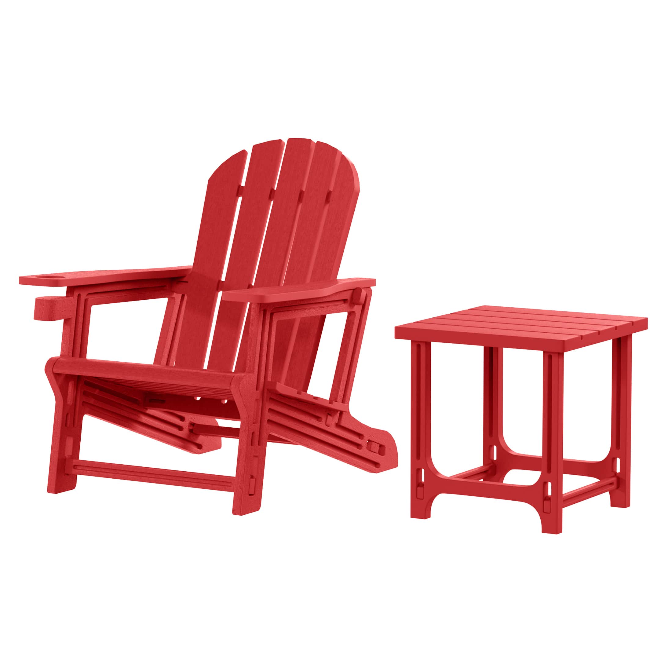 "WestinTrends - Azura 2-Piece HDPE Plastic Adirondack Patio Chair With 18"" Side Table Set - Red" price history on PriceWatchPro