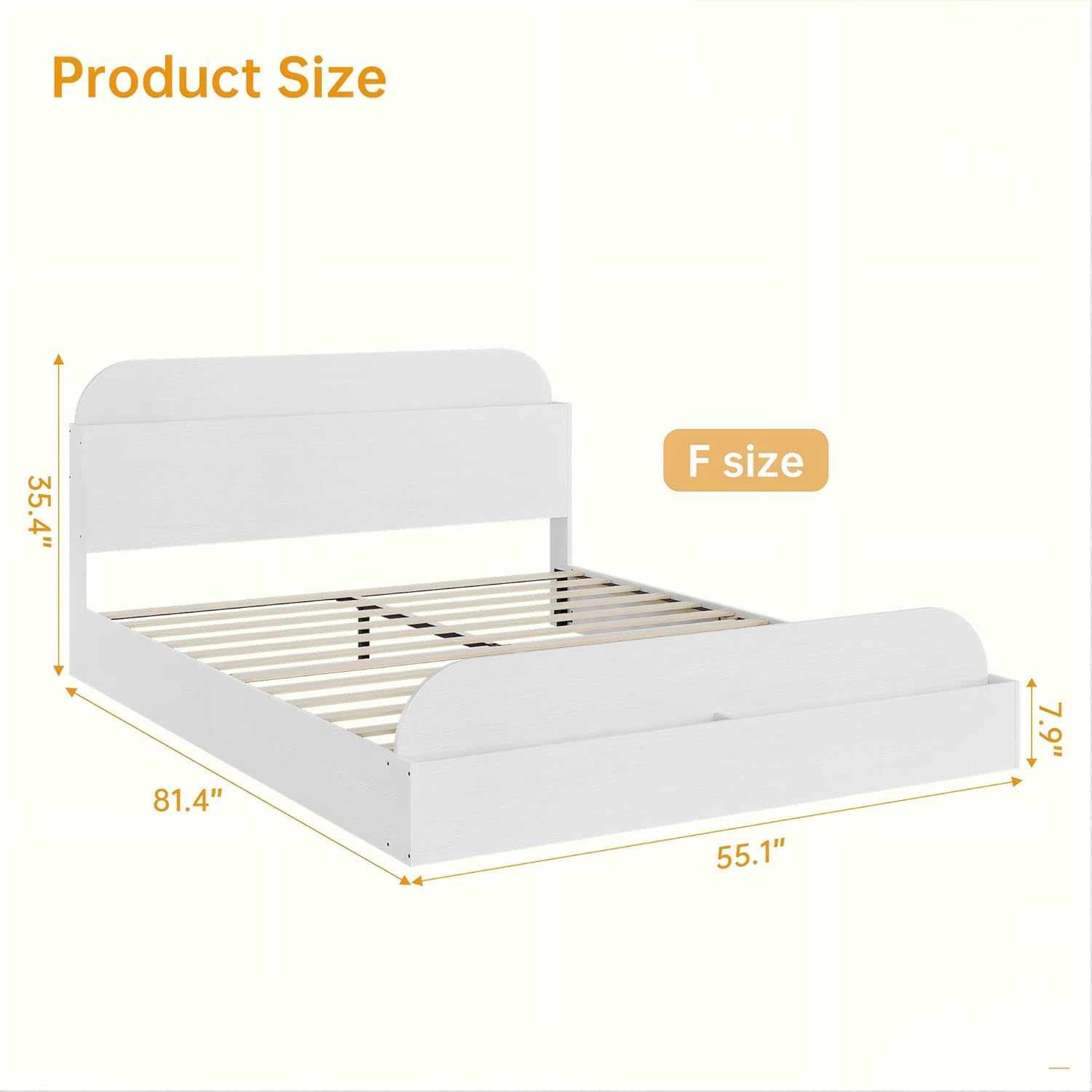 Product Size  
F size  
35.4" x 81.4" x 55.1" x 7.9"