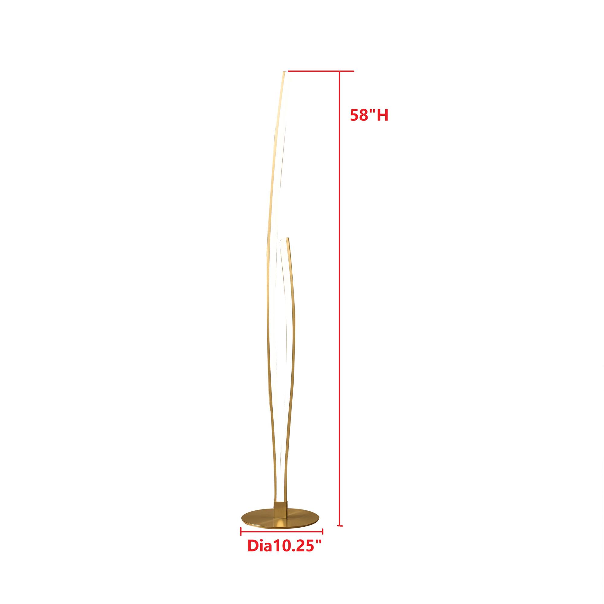 Kings Brand Furniture Modern LED Floor Lamp with Foot Switch, 24W, Gold ...