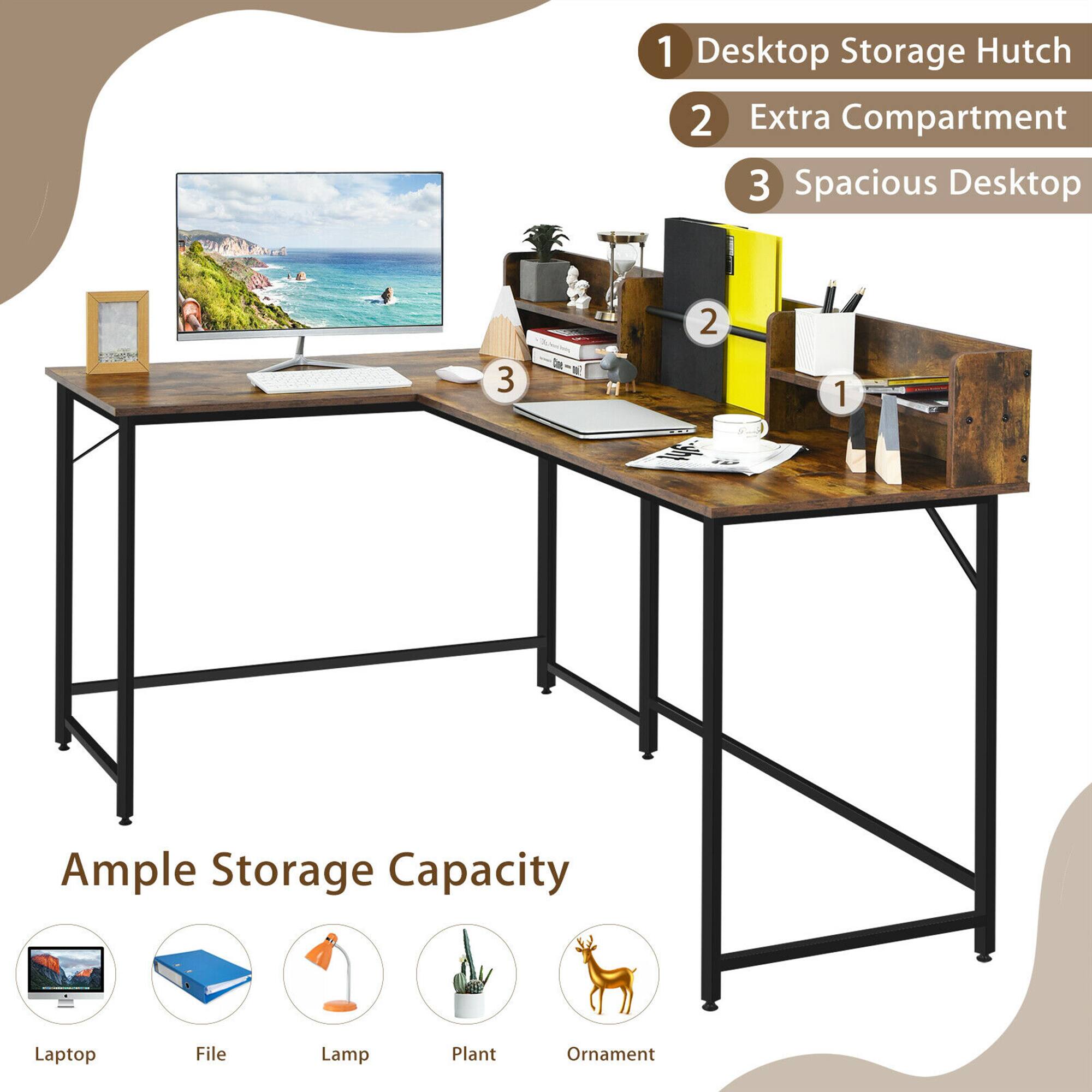 1. Desktop Storage Hutch
2. Extra Compartment
3. Spacious Desktop

Ample Storage Capacity
Laptop
File
Lamp
Plant
Ornament