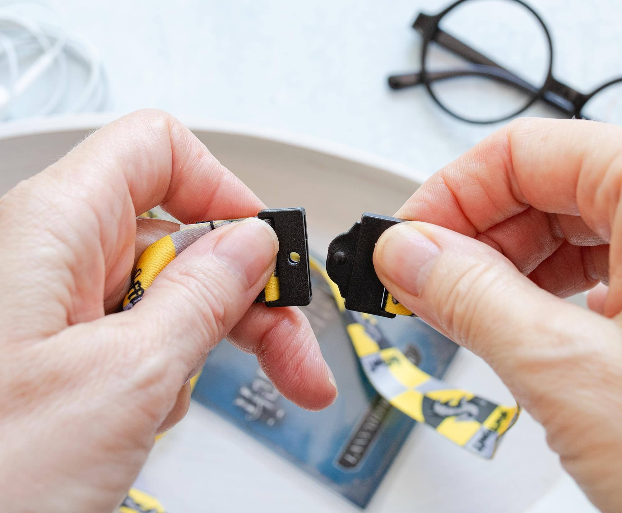 Alt View 5. Silver Buffalo - Harry Potter Hufflepuff 22-Inch Lanyard With ID Badge Holder And Logo Charm - Yellow.