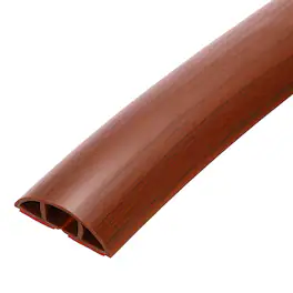 Unique Bargains - 10ft Floor Cord Cover, Self Adhesive Cord Hider 0.5" W x 0.3" H for Cable Management & Protector - Walnut Brown Wood
