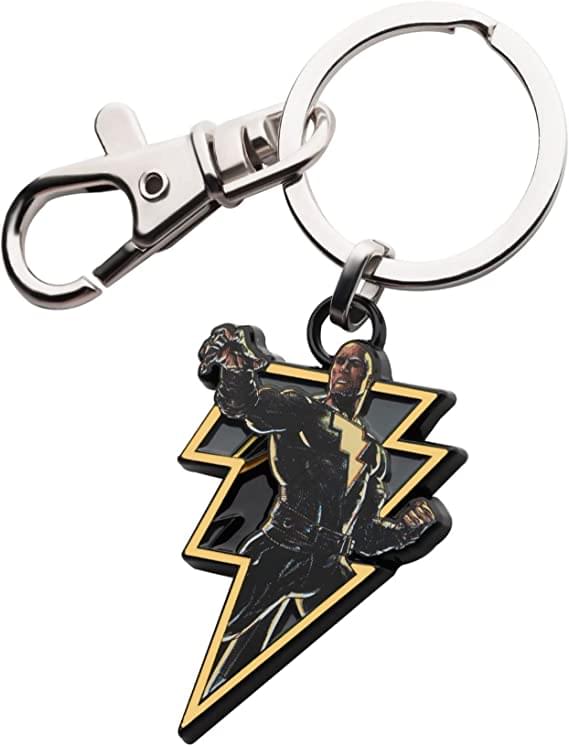 Alt View 10. DC Comics - DC Black Adam Lightning Bolt Pendant Keychain - Black.