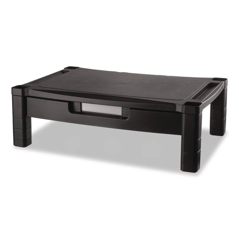 KanTek - MS520 20 in. x13-1/4 in. Height-Adjustable Wide Two-Level Stand With Drawer - Black