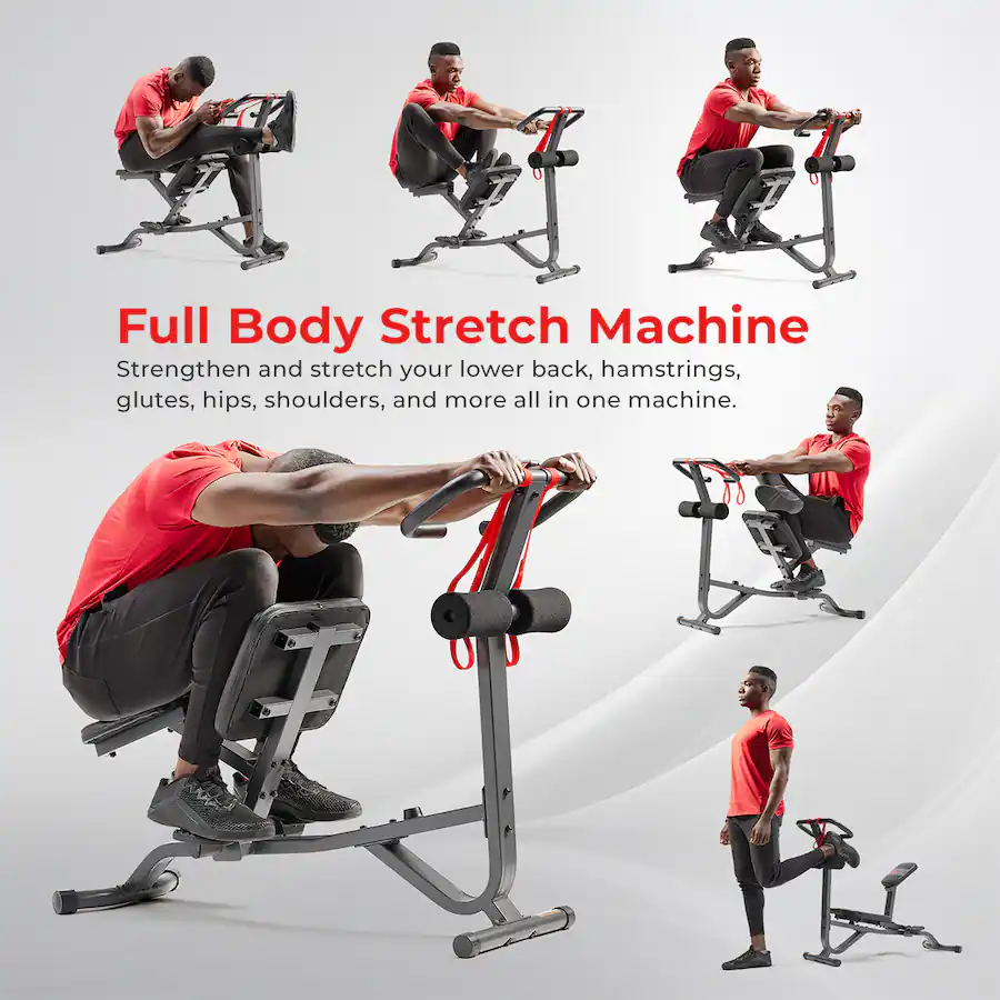 True Stretch Machine Hamstring Stretch Sunny Health & Fitness Sunny Strength™ Stretch Training Machine Black ...