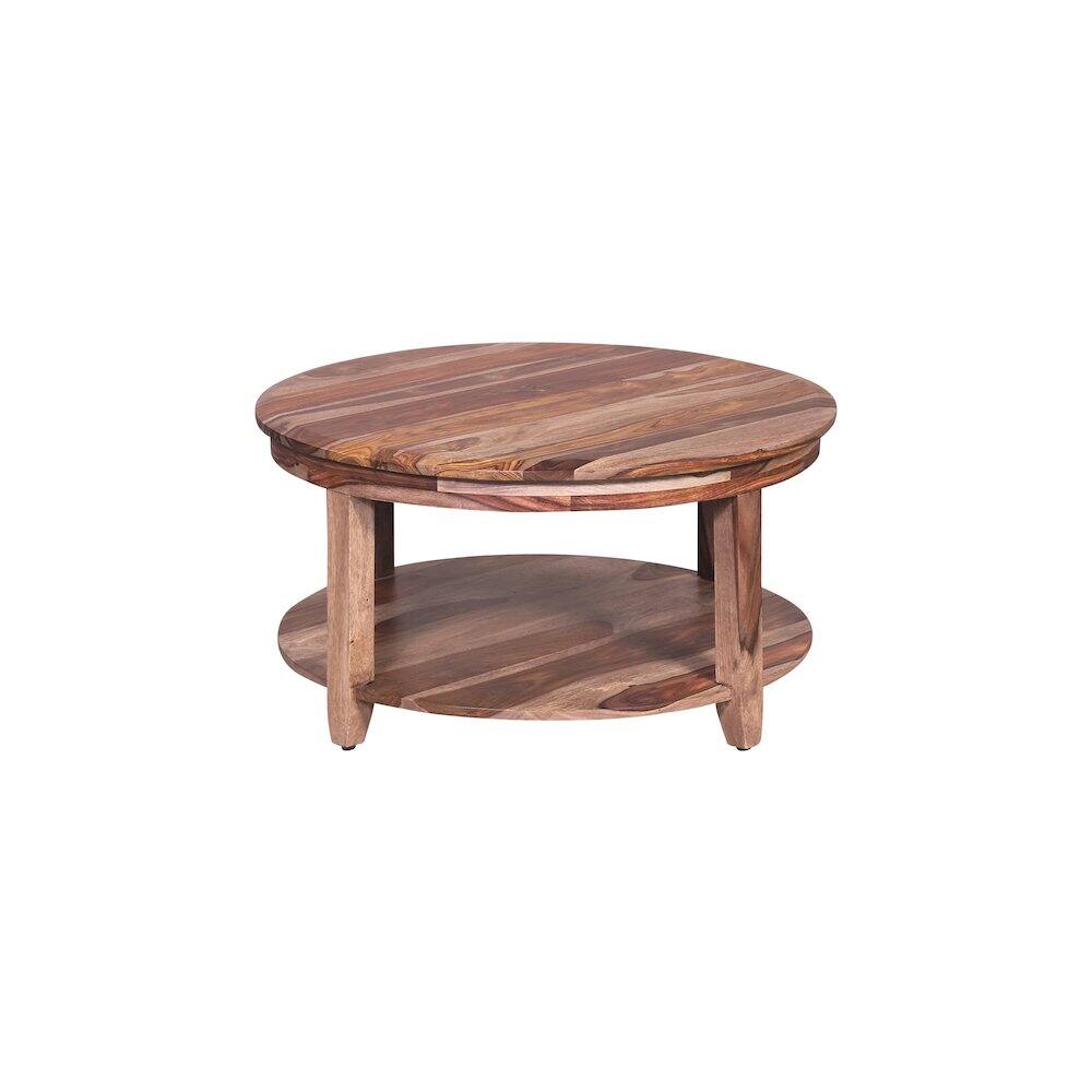 Back. Porter Designs - Sonora Solid Sheesham Wood Round Coffee Table - Brown.