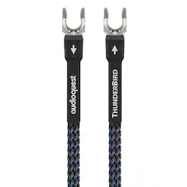 AudioQuest - ThunderBird GroundGoody 6.75' RF-Dissipating Ground Wire with U-Spade to U-Spade Connectors - Blue on Black