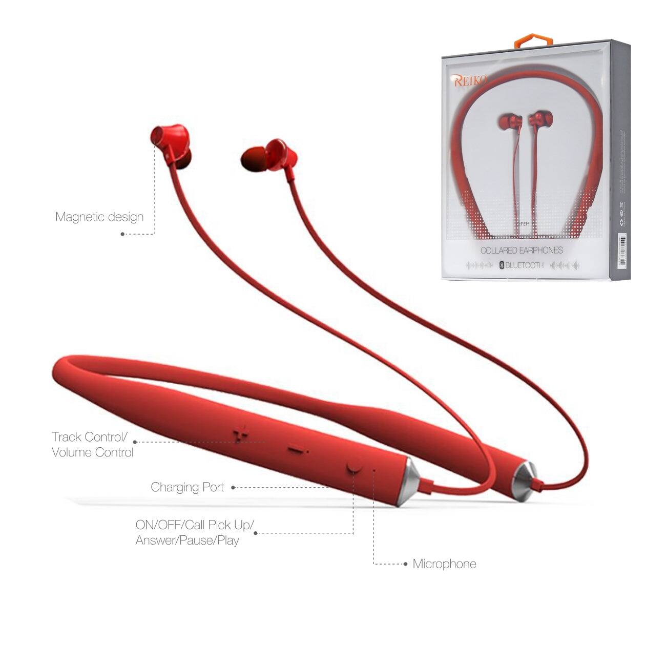 REIKO Magnetic design COLLARED EARPHONES I BLUETOOTH

- Magnetic design
- Track Control/ Volume Control
- Charging Port
- ON/OFF/Call Pick Up/ Answer/Pause/Play
- Microphone