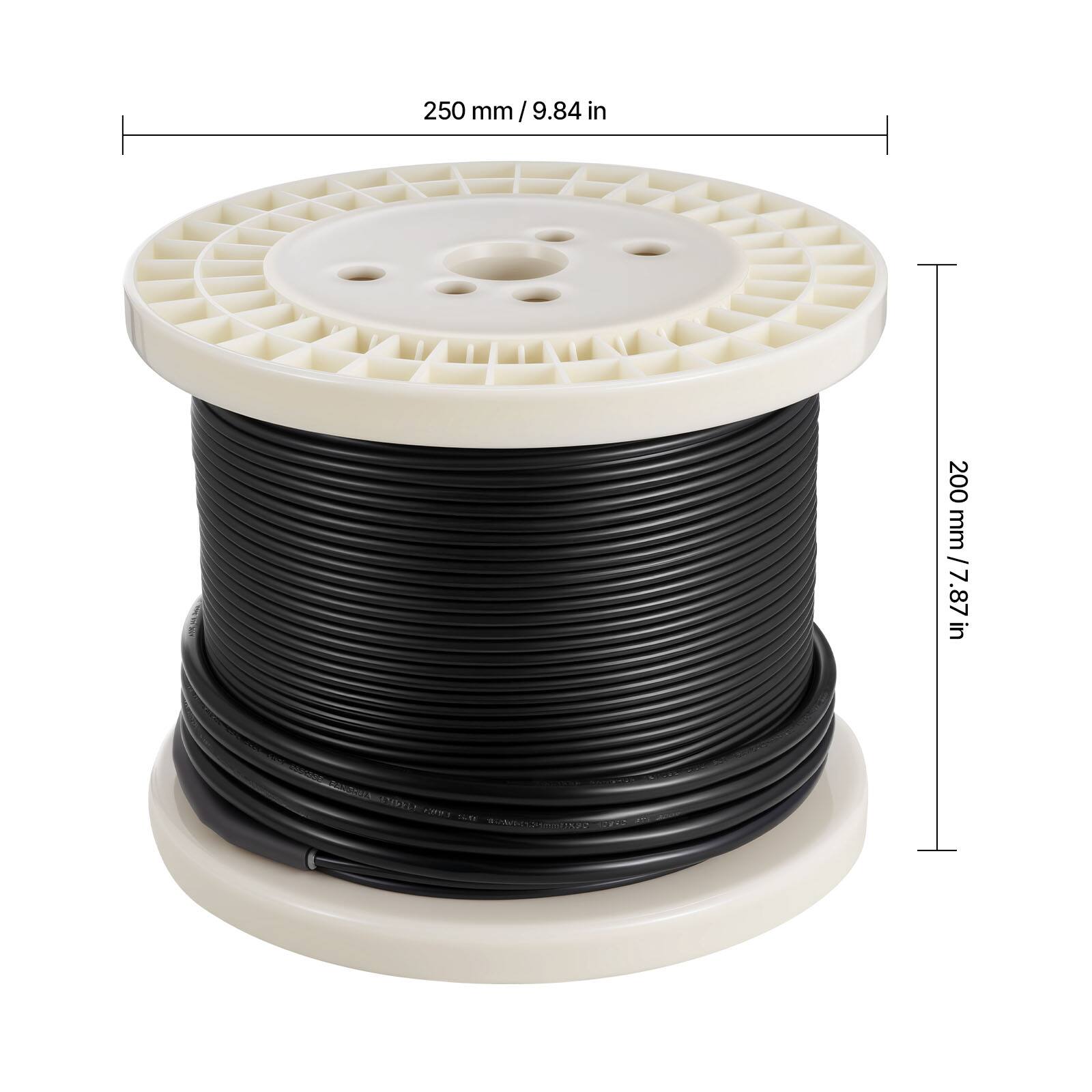 250 mm / 9.84 in  
200 mm / 7.87 in