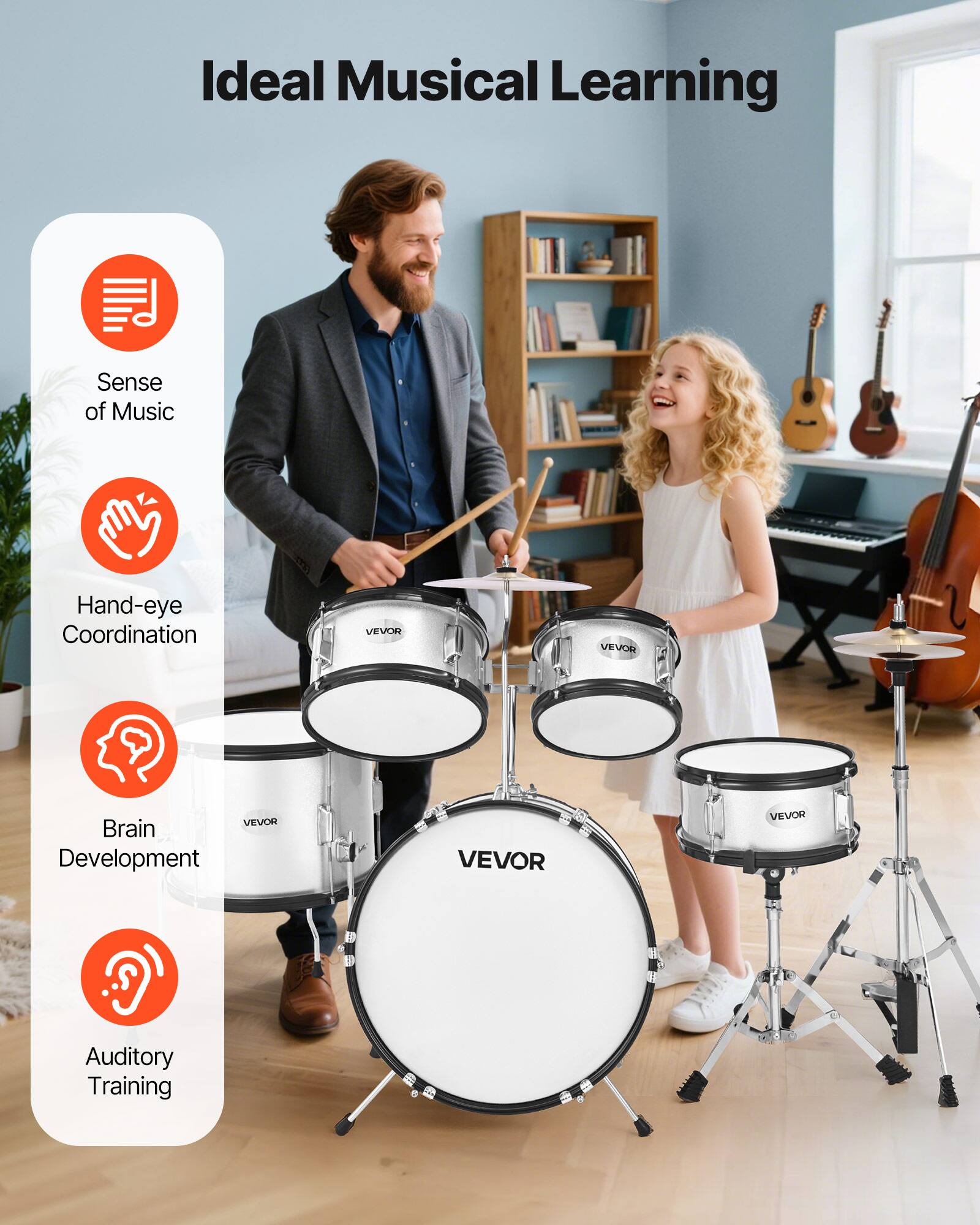 Ideal Musical Learning

- Sense of Music
- Hand-eye Coordination
- Brain Development
- Auditory Training