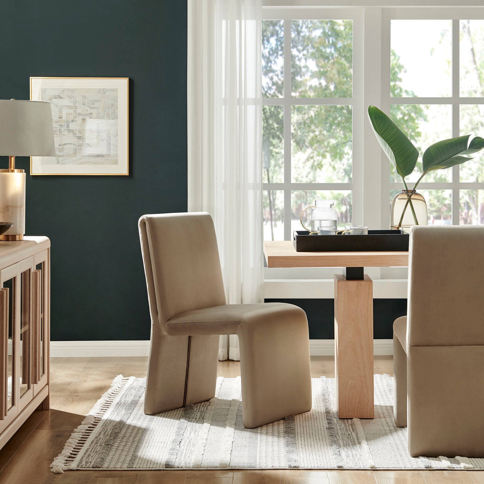 Alt View 4. Modway - Emory Upholstered Performance Velvet Dining Side Chair by Modway - Brown.