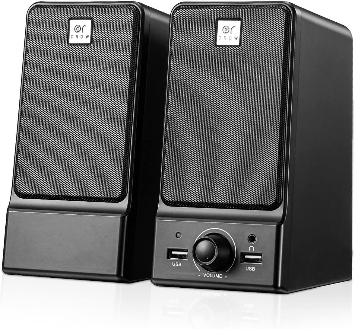 Stamp n Camp - OROW USB Computer Speakers,Hi-Fi Stereo PC Speakers,16W Desktop Speaker,Built-in DSP Sound Chip, Deep Bass&Pure with - defualt