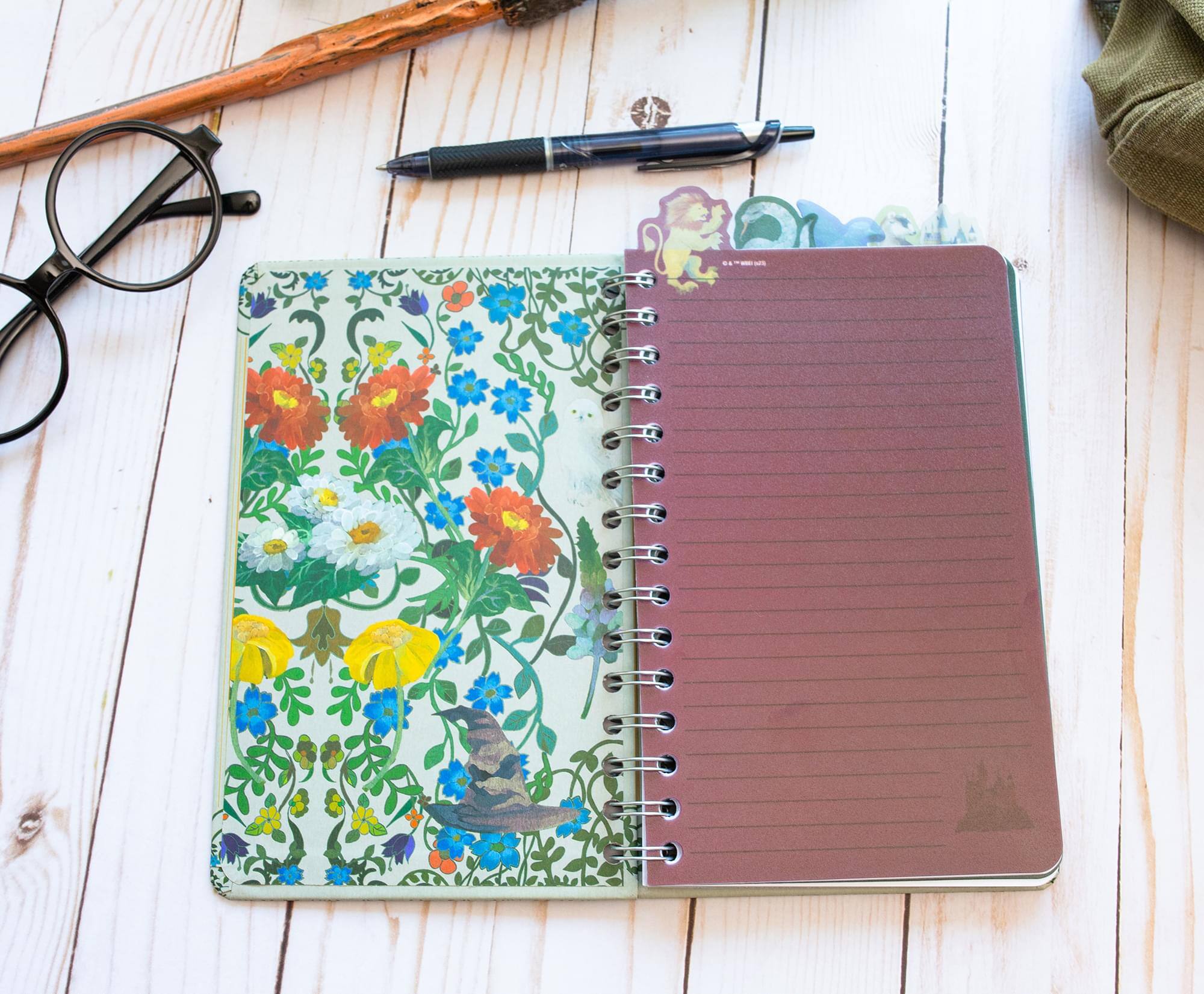 Alt View 4. Silver Buffalo - Harry Potter Hogwarts Houses 5-Tab Spiral Notebook With 75 Sheets | 5 x 8 Inches - Blue.