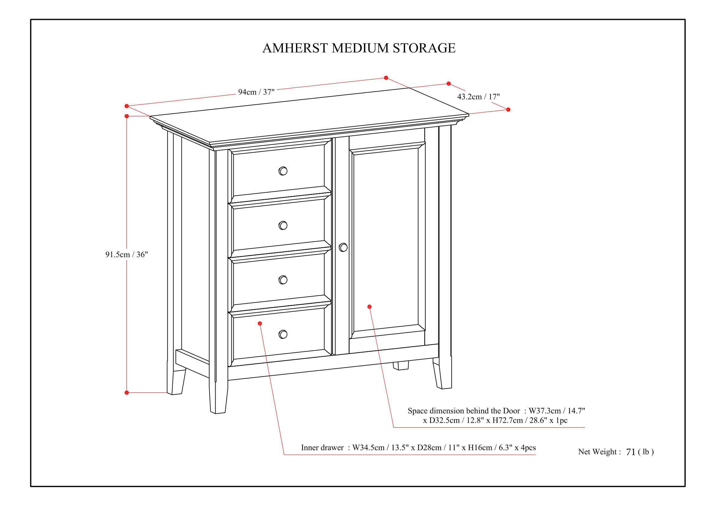 Alt View 19. Simpli Home - Amherst Rectangular Wood Medium Storage Cabinet - Light Golden Brown.