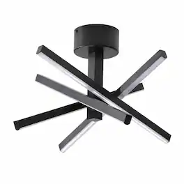 RYHNUYNE - Modern Sputnik‑Style LED Ceiling Light Fixture, Ceiling Lighting for Living Room Entryway - Black