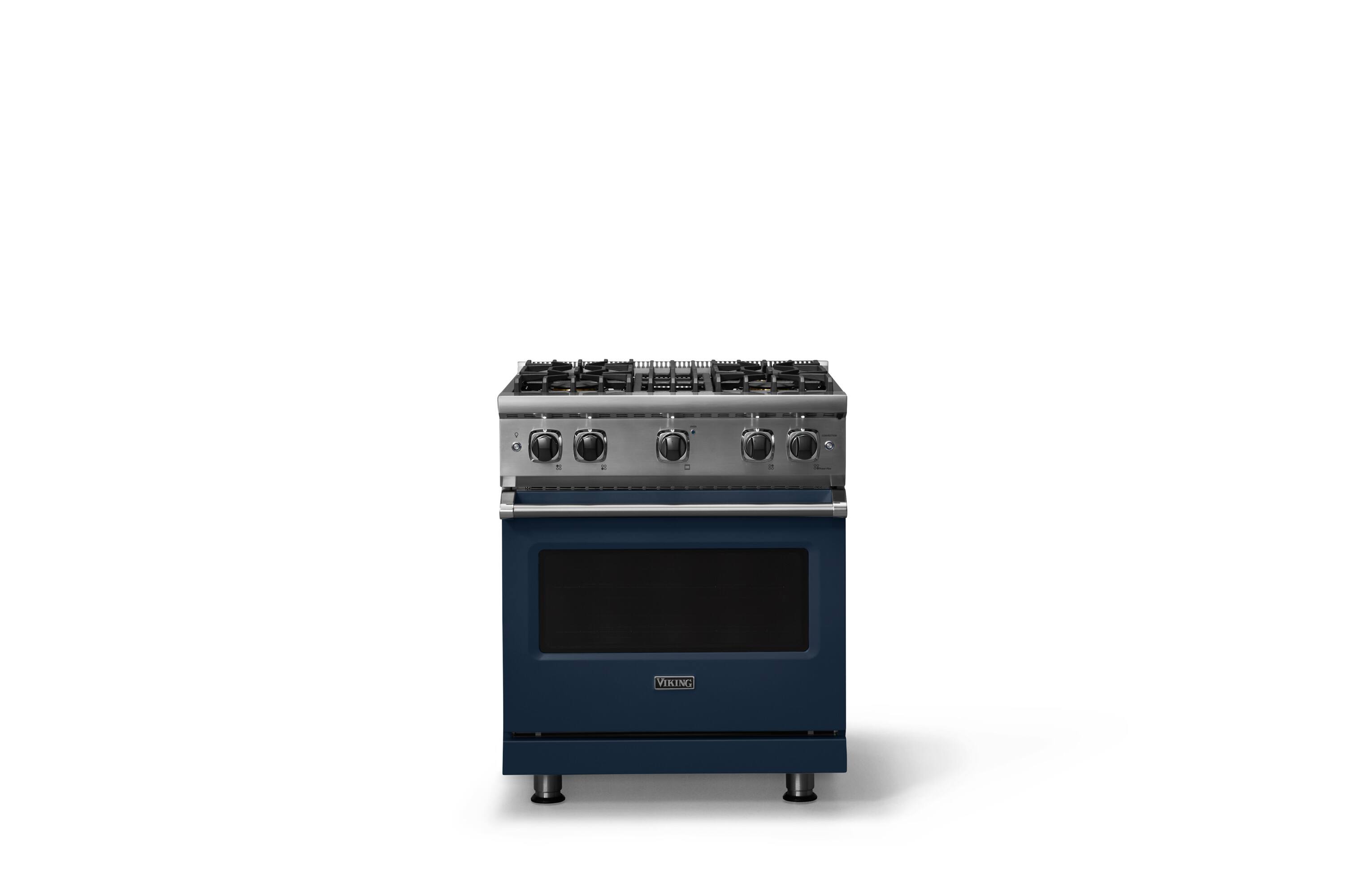 Alt View 1. Viking - Professional 5 Series 4.0 Cu. Ft. Freestanding Gas Convection Range - Slate Blue.