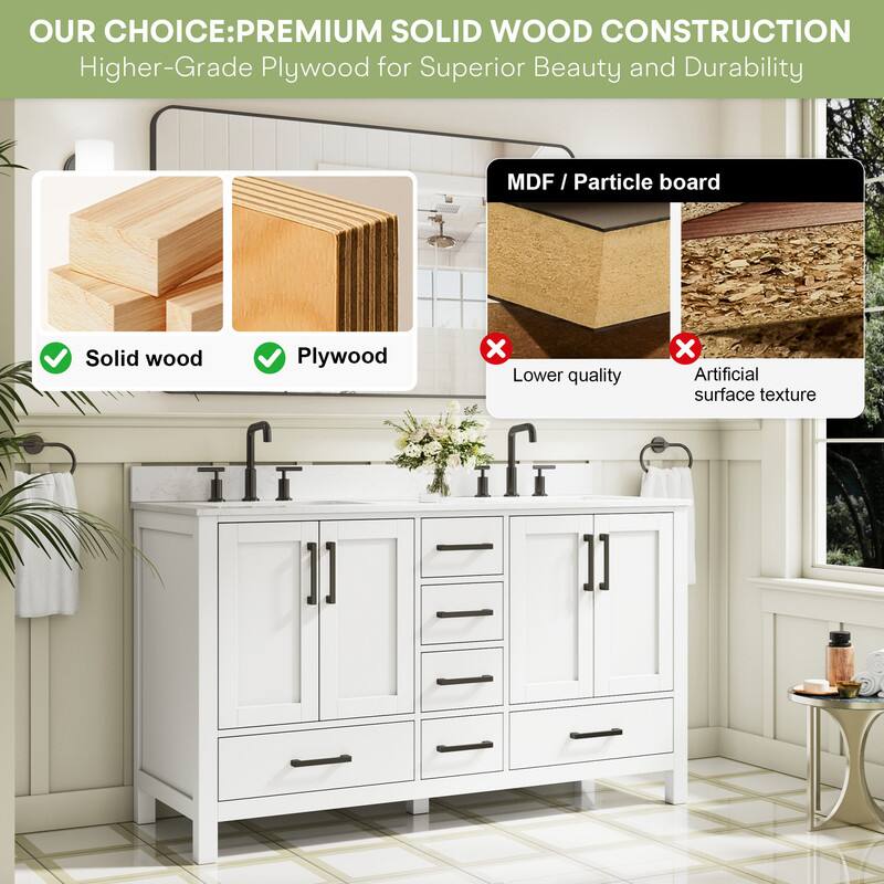 OUR CHOICE: PREMIUM SOLID WOOD CONSTRUCTION  
Higher-Grade Plywood for Superior Beauty and Durability  

Solid wood  
Plywood  

MDF / Particle board  
Lower quality  
Artificial surface texture