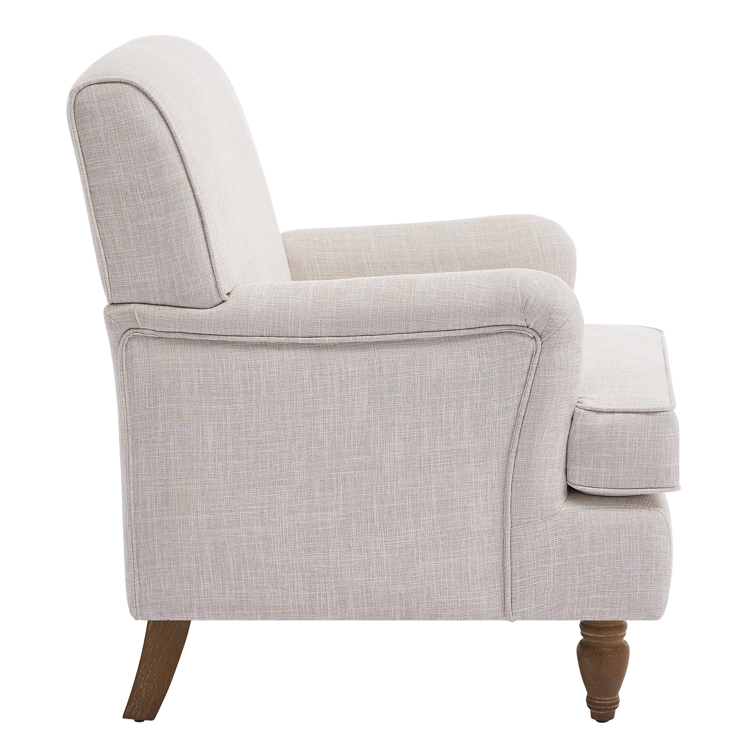 Alt View 1. APRILSOUL - Vintage Upholstered Linen Fabric Armchair  for Living Rooml Bedroom Beige - Beige.