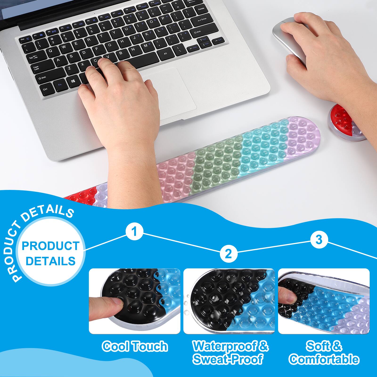 - PRODUCT DETAILS
- 1 Cool Touch
- 2 Waterproof & Sweat-Proof
- 3 Soft & Comfortable