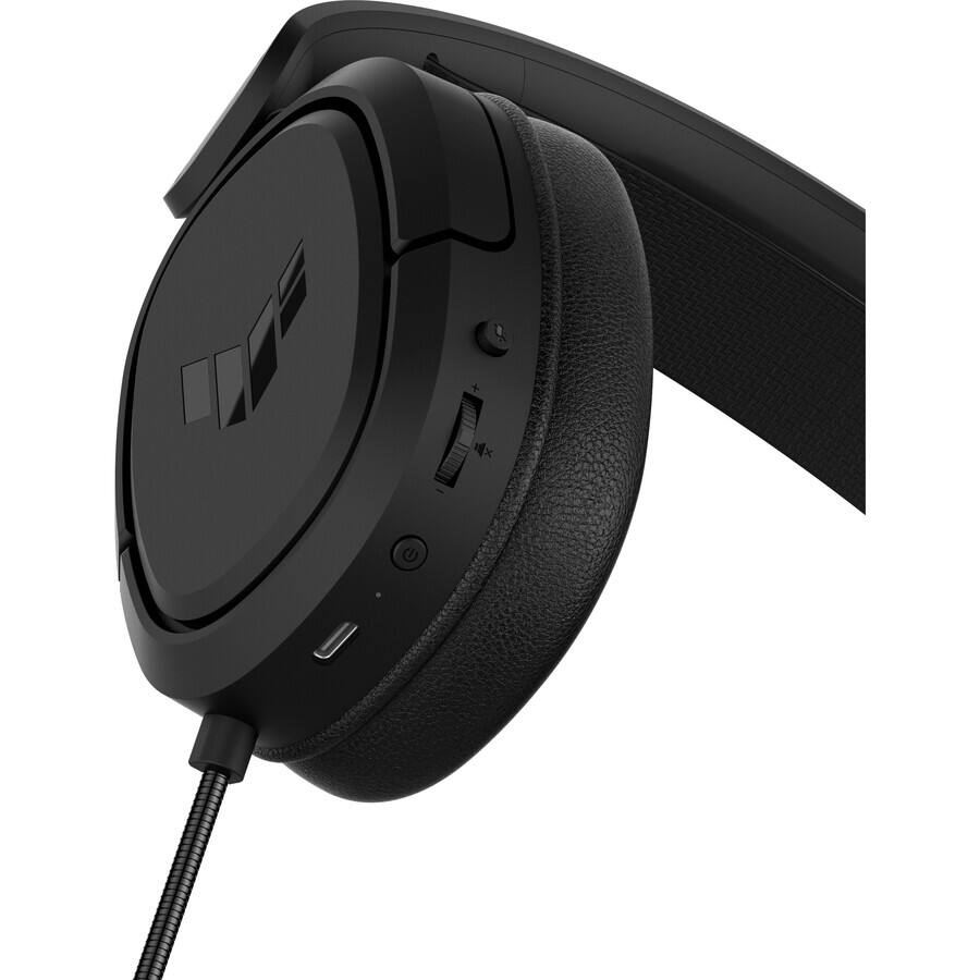Alt View 5. ASUS - Asus TUF Gaming H1 Wireless - Stereo - Wireless - RF - 82 ft - 60 Ohm - 20 Hz to 20 kHz - On-ear, Over-the-head - Black.