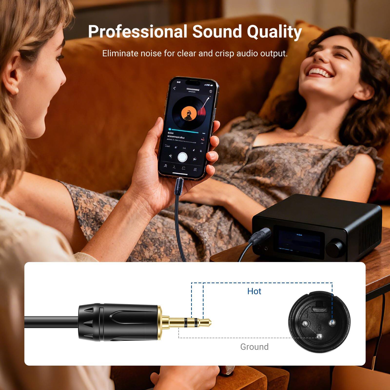 Professional Sound Quality  
Eliminate noise for clear and crisp audio output.  

Hot Ground