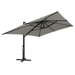 Mondawe - 10x13ft Patio Cantilever Umbrella Large Square Double Top Offset Umbrella - Gray