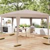 Front. Costway - Costway 13 x 11.5 FT Hexagonal Gazebo Shelter with 3 Adjustable Height Carrying Bag - Beige.