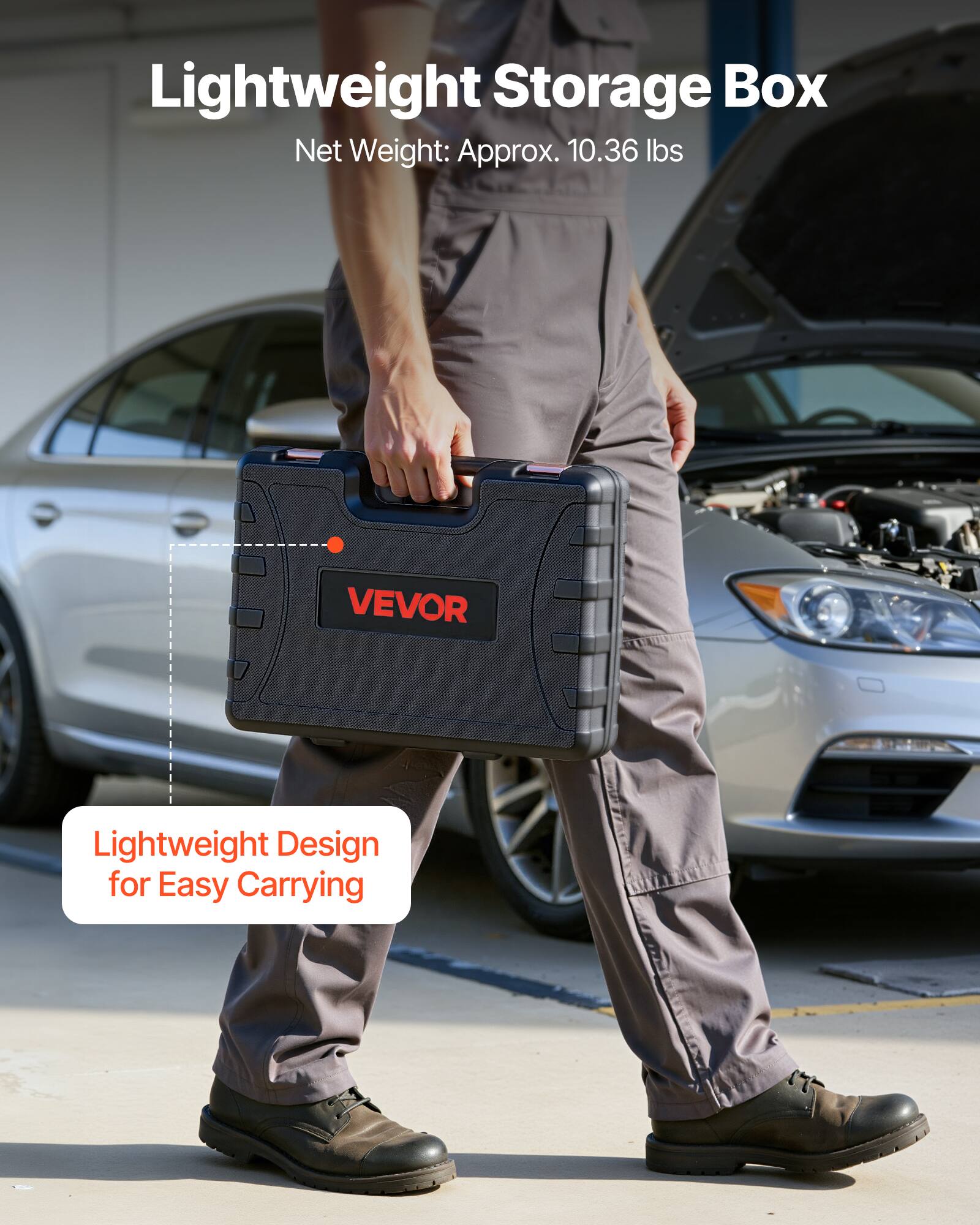 Lightweight Storage Box  
Net Weight: Approx. 10.36 lbs  

VEVOR Lightweight Design for Easy Carrying