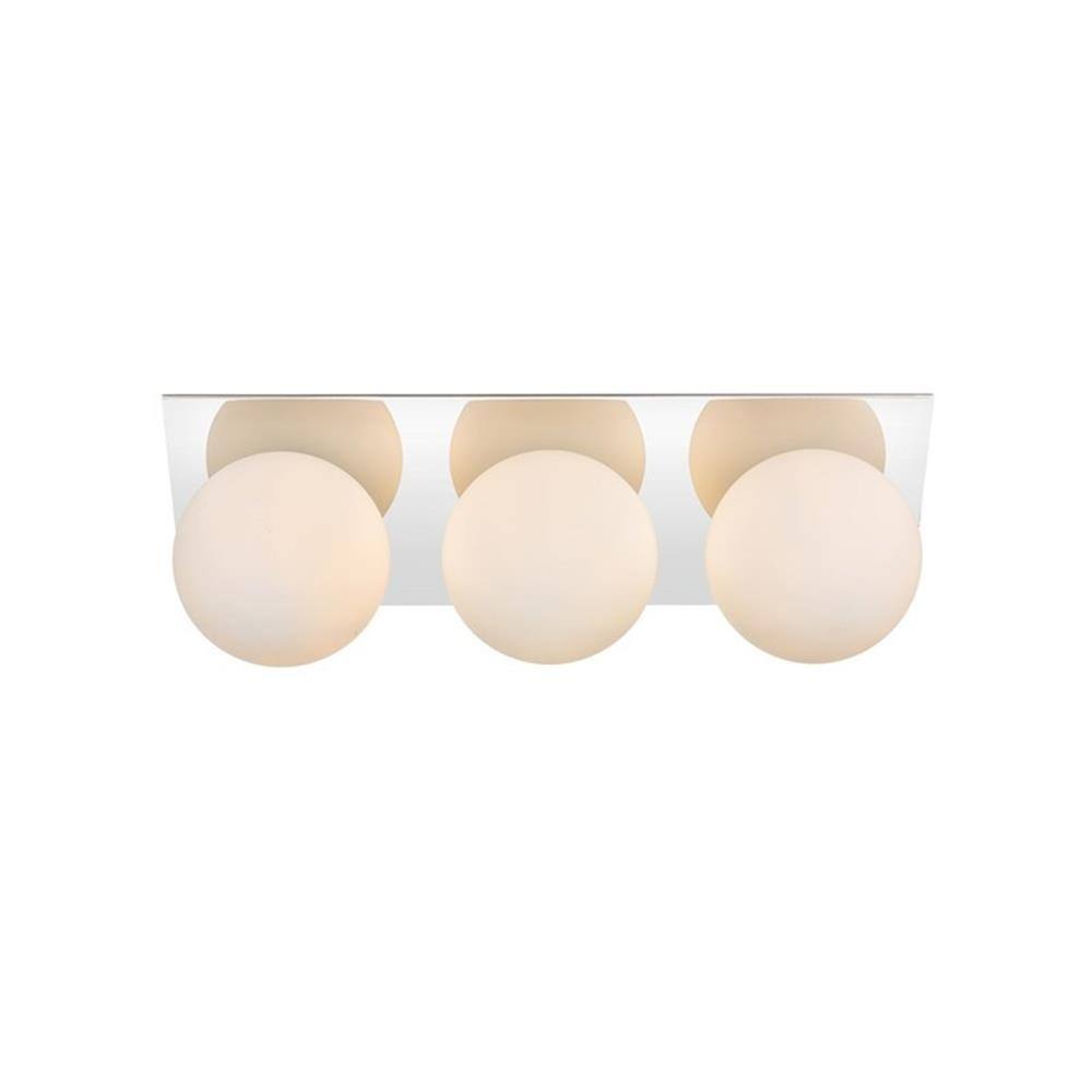Front. Living District - Jillian 3-Light Iron and Glass Bath Sconce - Chrome.